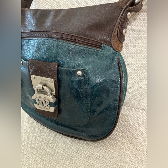 Americana By Sharif Teal &Brown
 Soft Lthr Crossbody /Shoulder
Bag - Picture 3 of 15